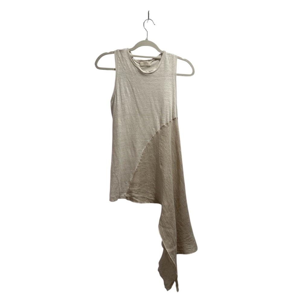 100% Italian Linen Asymmetric Tank Capri Handmade